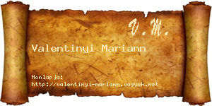 Valentinyi Mariann névjegykártya