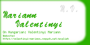 mariann valentinyi business card